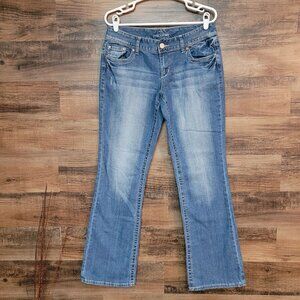 Maurices Jeans Size 10 R Low Rise Bootcut Thick Stitch Medium Light Wash NWOT